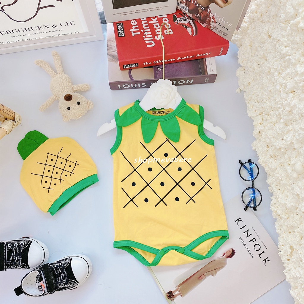 Body chip kèm mũ cho bé trai, bé gái 5-12kg hình ngộ nghĩnh-BC03