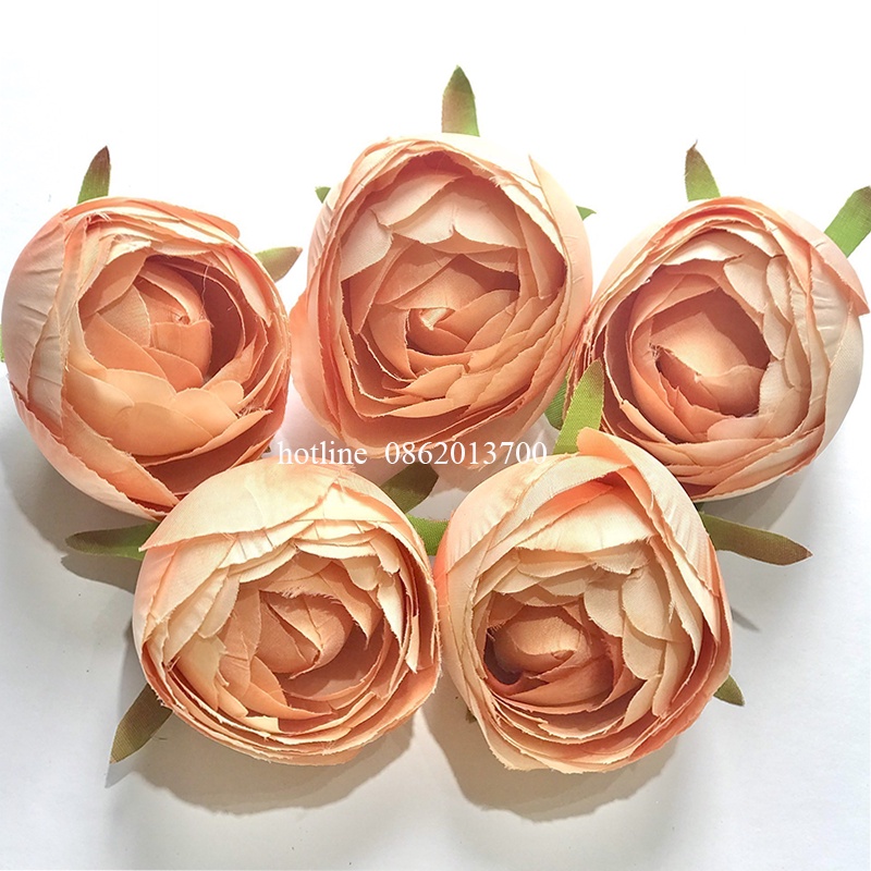 Hoa lụa giả - Đầu Bông Hoa Hồng Trà Tứ Quý (loại 1) Trang Trí Hộp Quà, Decor Siêu Đẹp