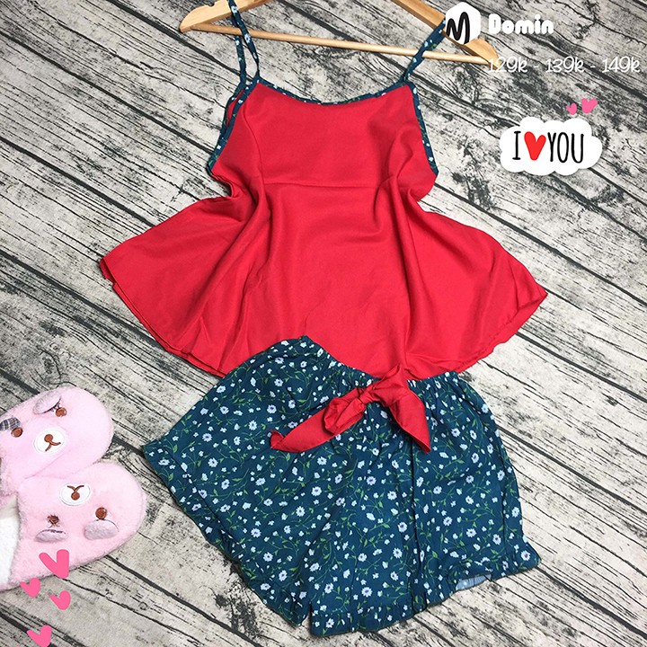 Đồ Bộ Mặc Nhà Ngắn 2 Dây Áo Phi Lụa Quần Voan Thoáng Mát Mềm Mịn Không Nhăn - DOMIN | BigBuy360 - bigbuy360.vn