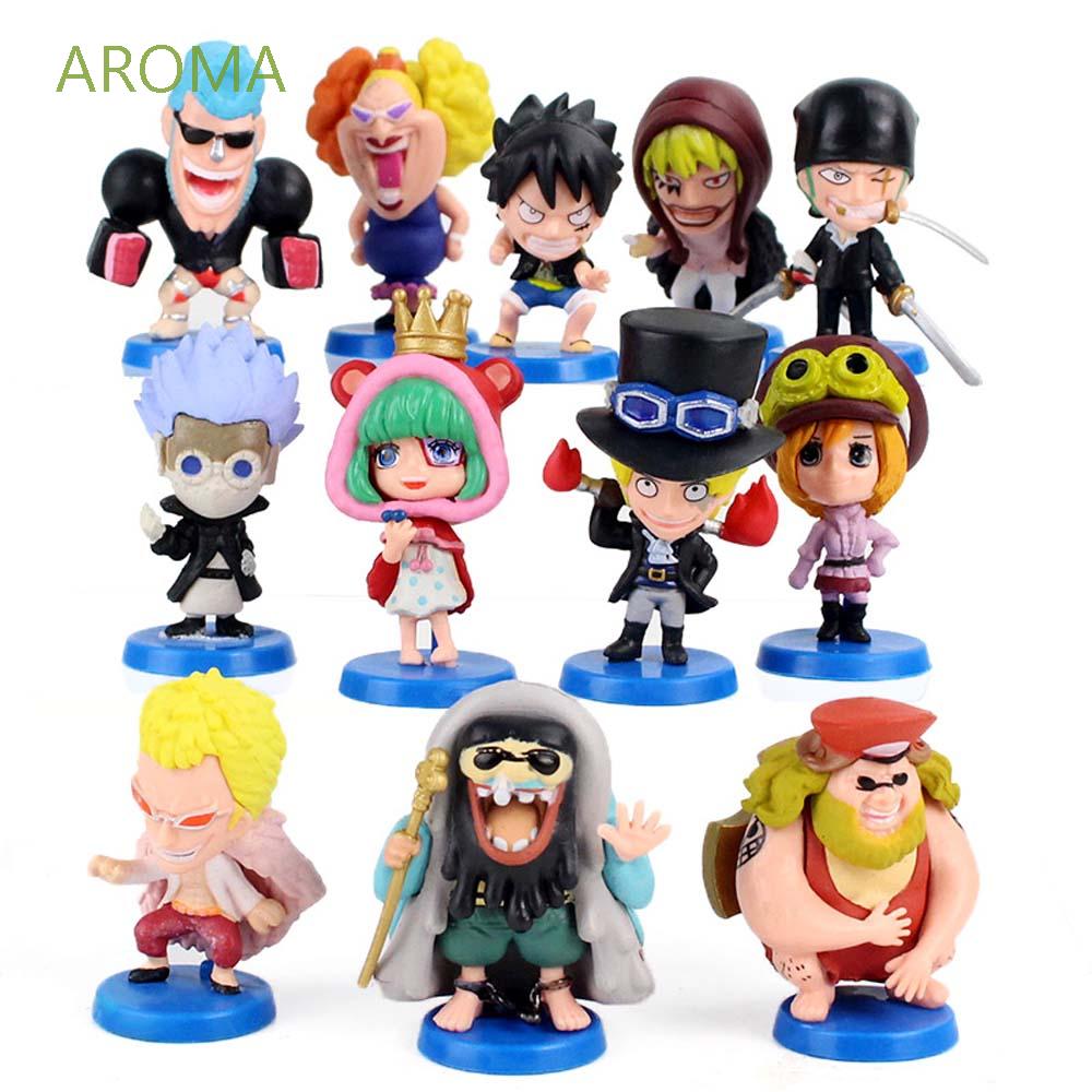 Set 12 Mô Hình Nhân Vật Phim Hoạt Hình One Piece Bằng Pvc