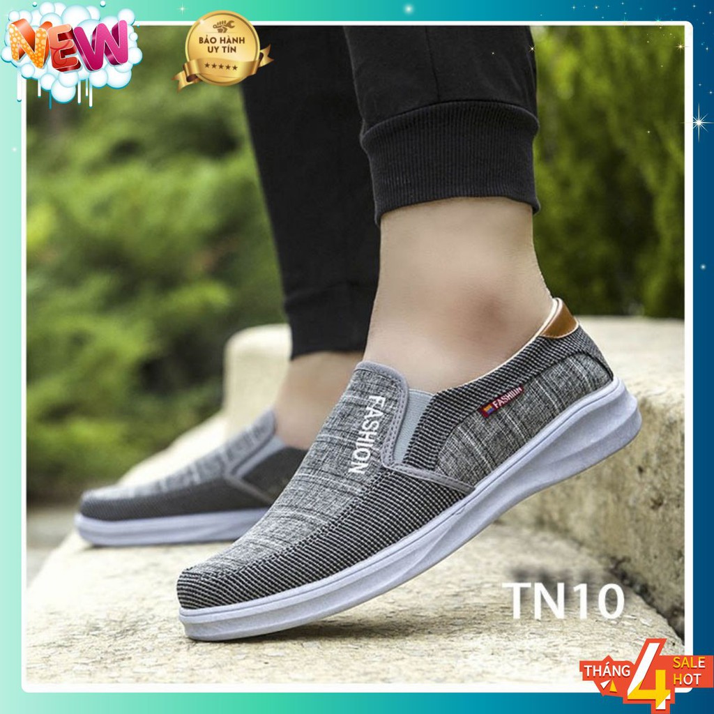 [ Cực Hot ] Giày Sneaker Thể Thao Đế Êm Chất Vải Jeans TN10 - Xám