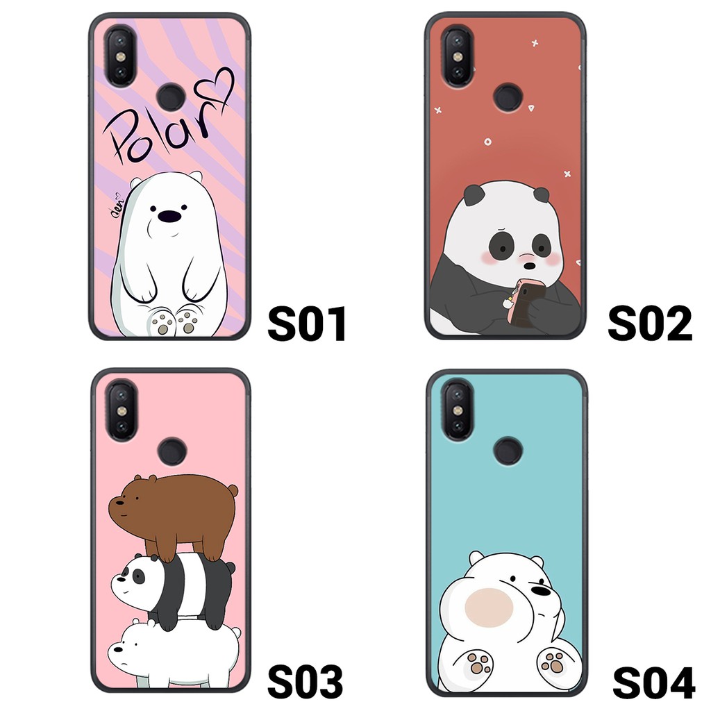 [Freeship toàn quốc từ 50k] ỐP LƯNG XIAOMI MI 8-MI 8 LITE-MI 8 PRO-MI 8 SE IN HÌNH WE BARE BEARS