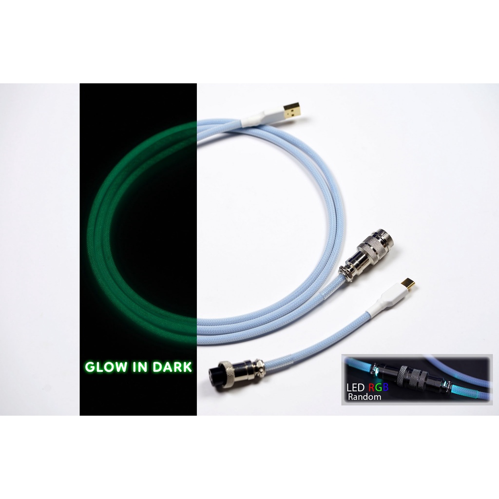Dây cáp có LED custom cho bàn phím cơ 49Fzone DẠ QUANG - GLOW IN DARK