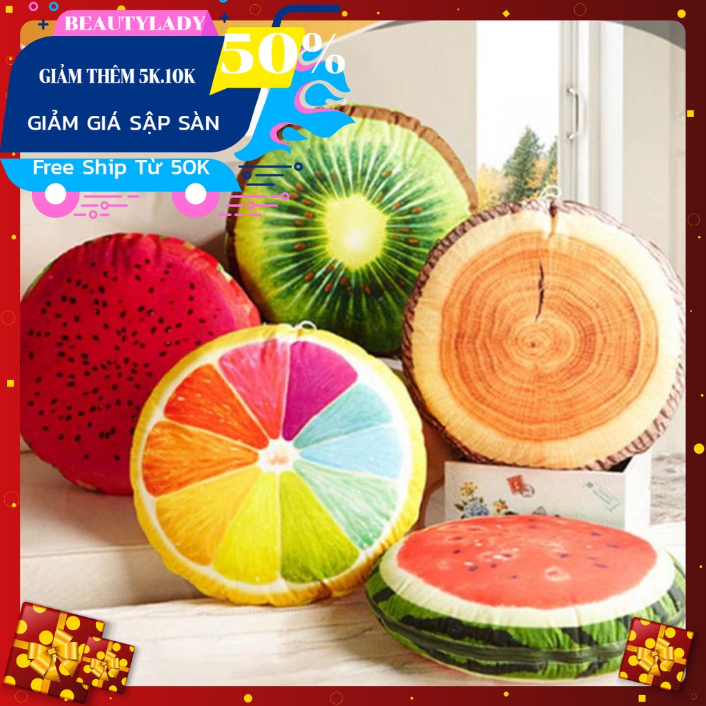 Bộ chăn gối 2in1 du lịch trái cây 3D size lớn