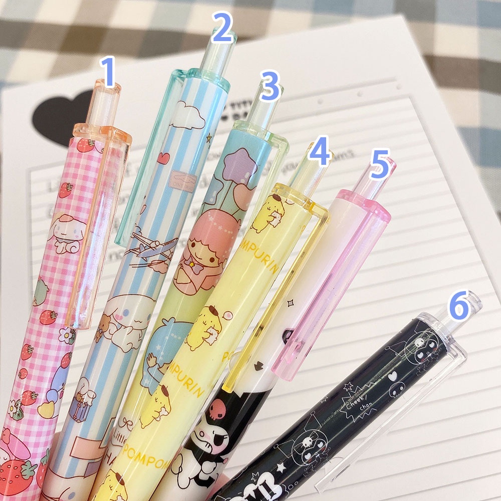 Annami Cute Gel Pen Sanrio Cinnamoroll Kuromi 0.5mm Retractable Gel Pen Refill Pen School Office Supplies