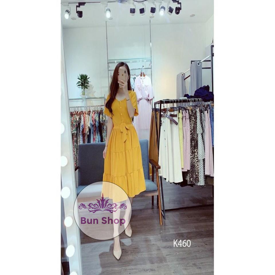 Đầm Xòe Cao Cấp  K460 - Bun Shop (Hàng may thiết kế ,ảnh thật shop tự chụp)