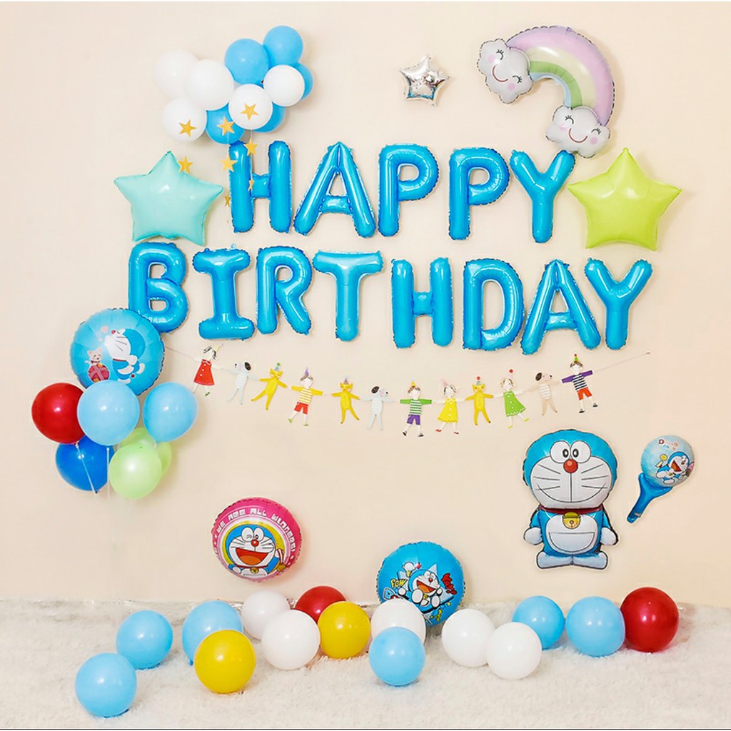 Phụ kiện bánh sinh nhật bánh kem - BỘ BÓNG CHỮ HAPPY BIRTHDAY trang trí tiệc sinh nhật cho bé