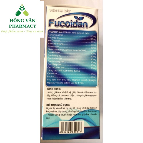 Viên dạ dày FUCOIDAN, giảm nguy cơ loét dạ dày - tá tràng, giúp bảo vệ niêm mạc dạ dày