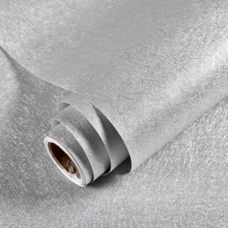10m giấy dán tường màu trơn nhám xám bạc , khổ rộng 45cm ( sẵn keo dán)