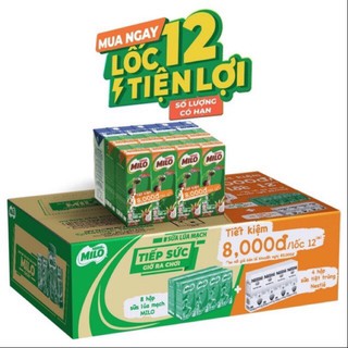 Thùng MILO kẹp Sữa Nước Có Đường Nestlé - Phiên bản lốc 12 180ml