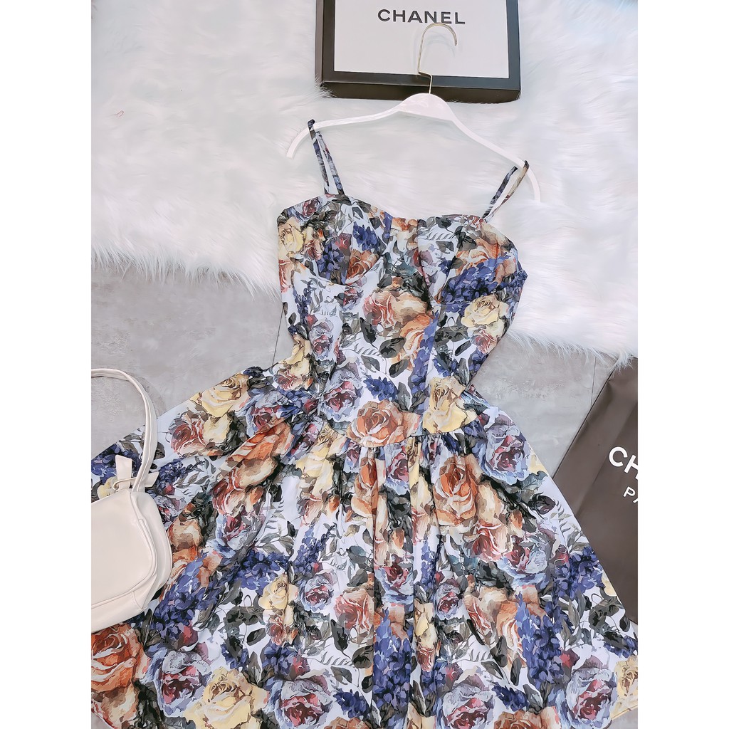 VÁY 2S HOA TÍM CHÂN BÈO 2 LỚP | BigBuy360 - bigbuy360.vn