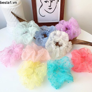 🌈besla1🌈Dây cột tóc, buộc tóc vải scrunchies kẹo bông nhiều màu
