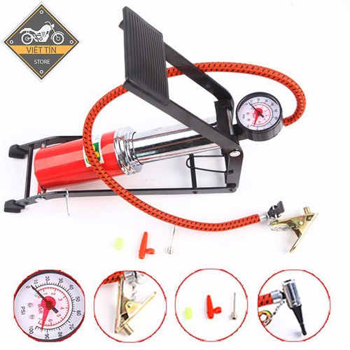 Bơm Đạp Chân Mini Xe Đạp - Bơm Hơi Xe Máy Oto Gia Đình