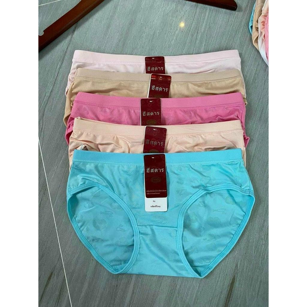 Bộ 10 quần lót nữ thun gấm Thái Lan cao cấp lưng bản to, freesize 45-60kg