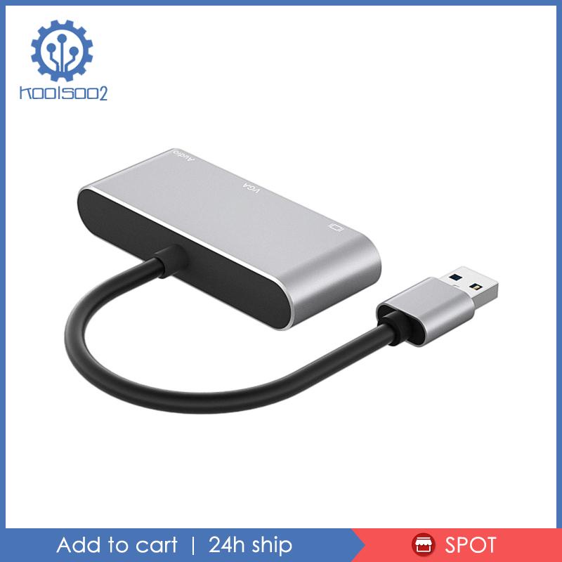 Đầu Chuyển Đổi USB 3.0 Sang HDMI VGA 1080P Koolsoo2 Chuyên Dụng Cho Laptop PC