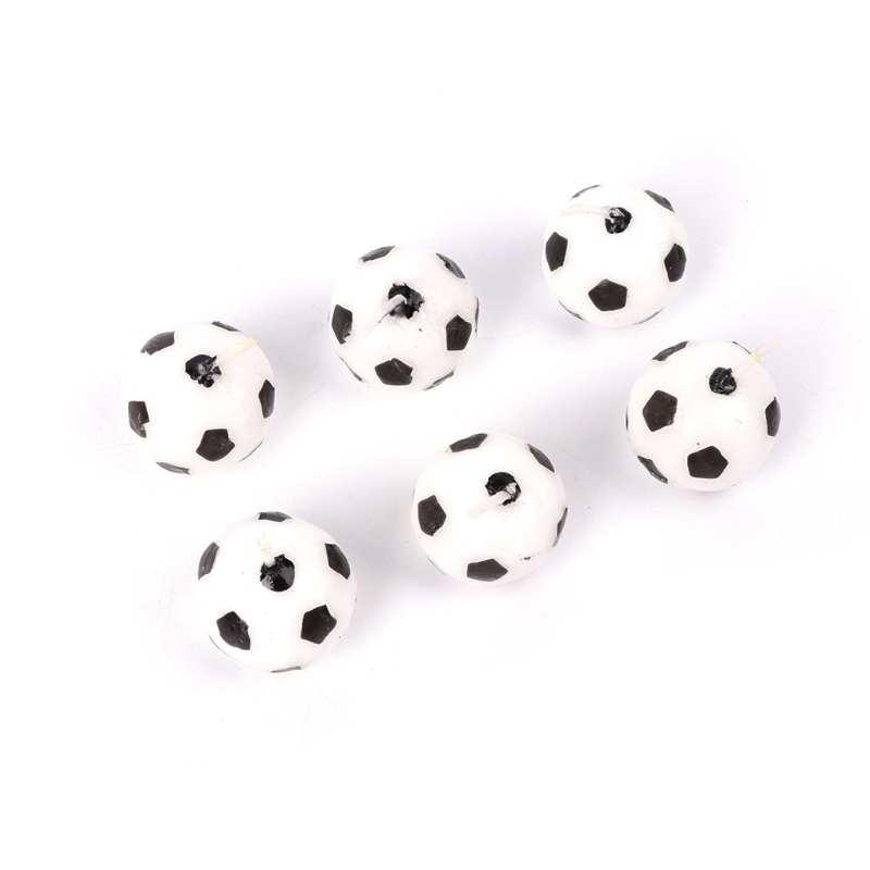 Set 6 nến hình quả bóng đá cho tiệc sinh nhật trẻ em tiện dụng