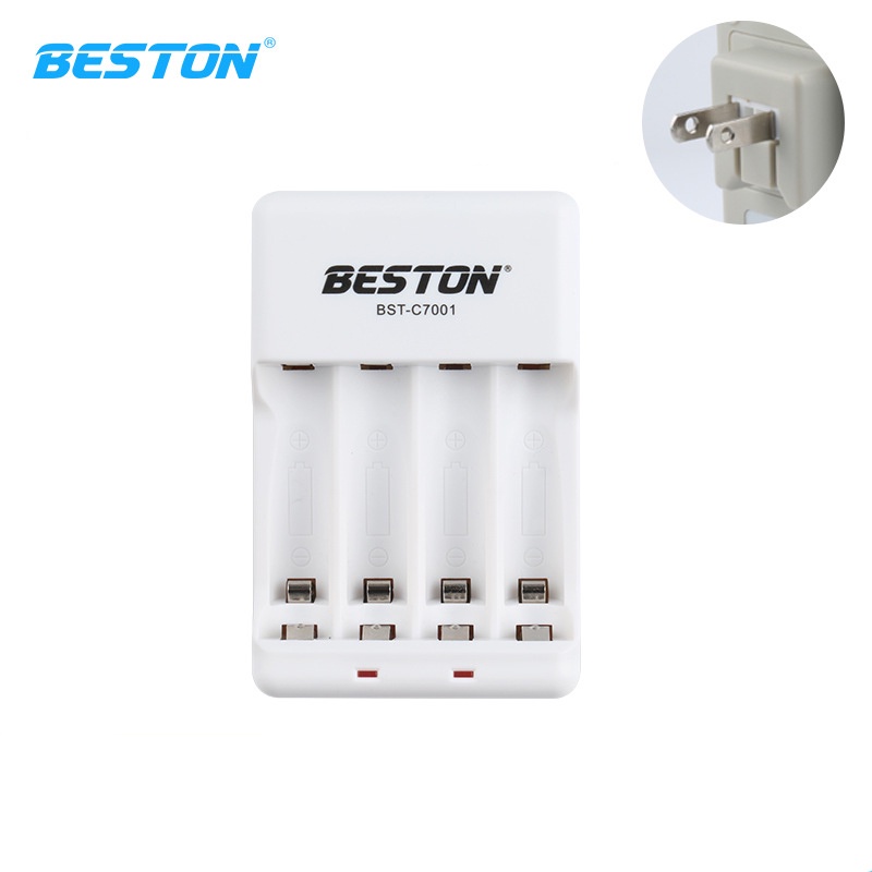 Bộ Sạc + 4 Pin AA Beston 1200mAh cho Micro Karaoke, đồ chơi, đồng hồ treo tường, thiết bị điện tử