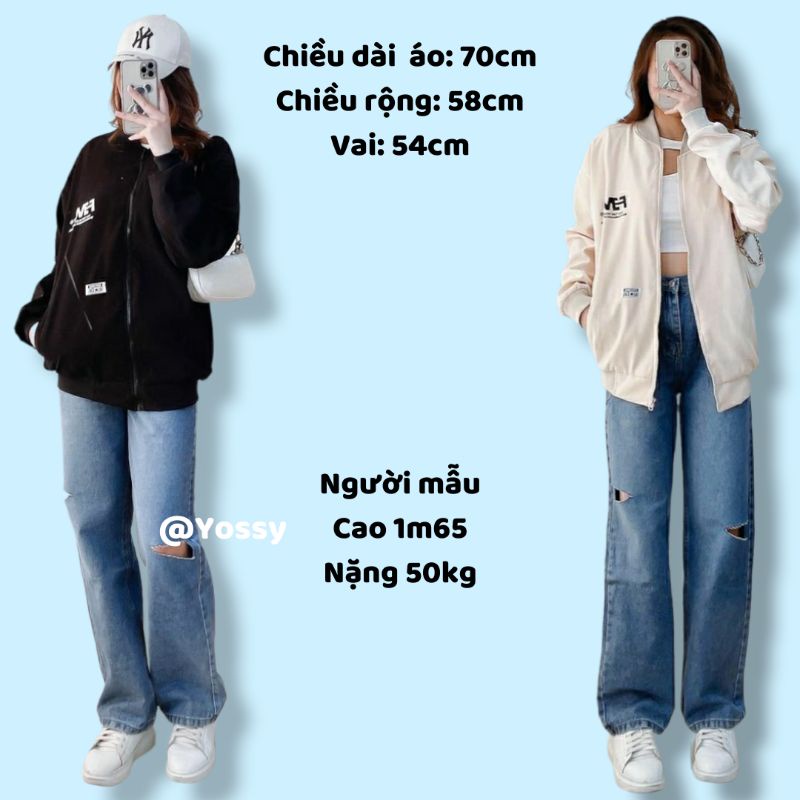 Áo Khoác Bomber Jacket Nam Nữ Form Rộng Unisex phong cách Hàn Quốc - Yossy