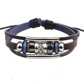 Vòng tay da handmade đính hạt - PK46