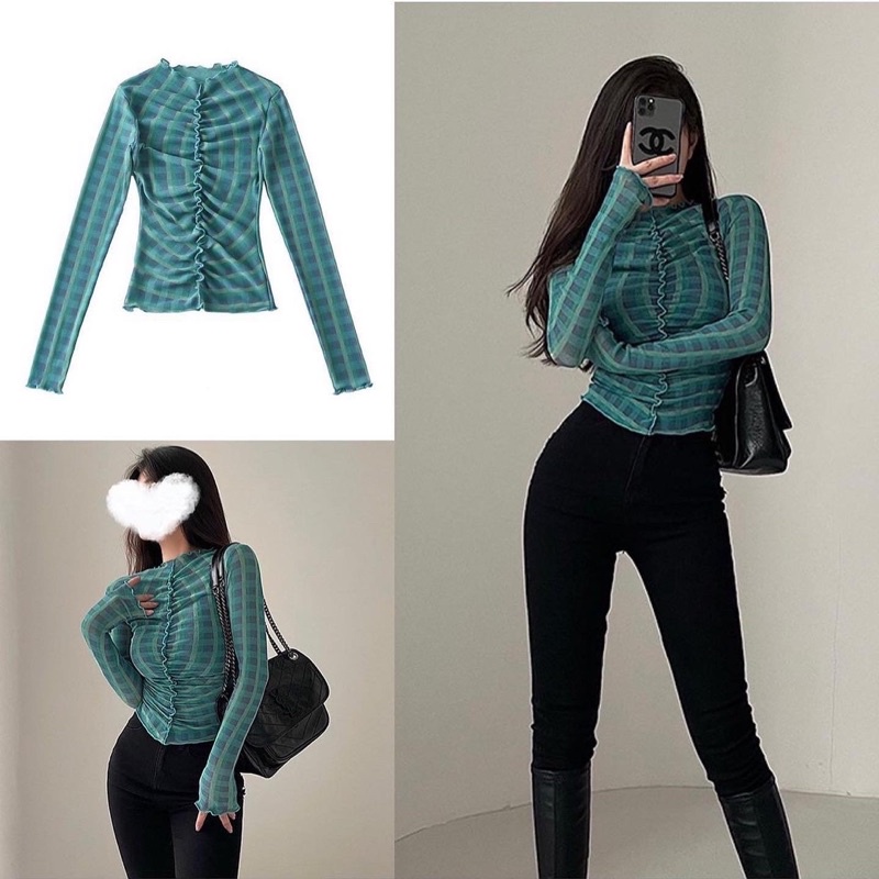 Order 15 ngày- Áo voan lưới tay dài #1279