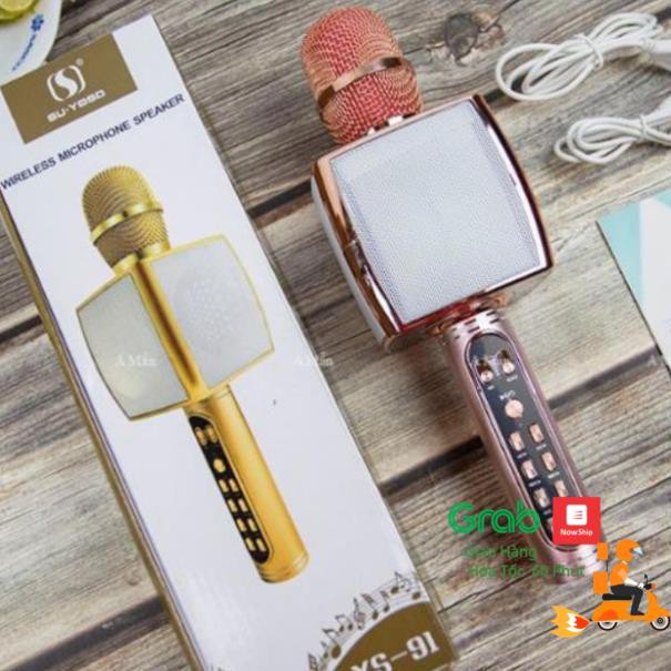 Mic Hát Karaoke  YS-91 hàng loại 1, Micro karaoke bluetooth âm thanh chuẩn loa to,bảo hành 3 tháng