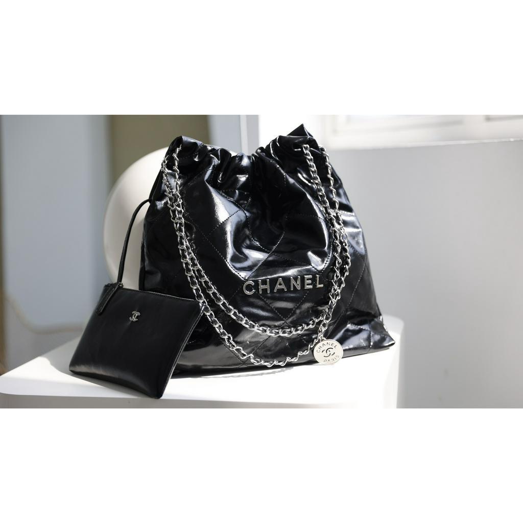 Túi Xách Nữ Đeo Vai, Túi Tote Đen Dây Xích Khoá Bạc Size 33cm Cao Cấp