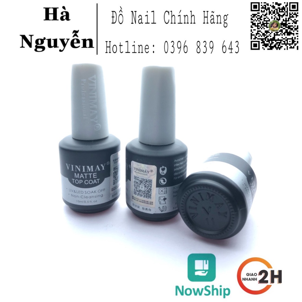 Base Top VINIMAY - Dung Dịch Sơn Gel Top Matte, Top Lì ( Top Nhám ) VINIMAY [Hàng Chính Hãng] - Matte top