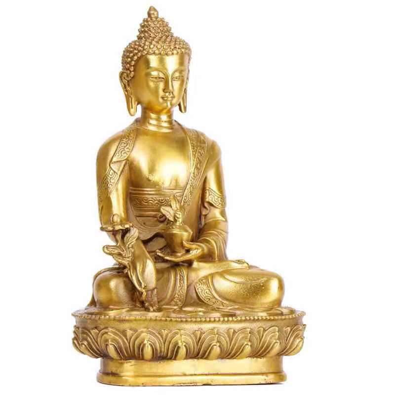 Tượng Phật Dược Sư Đồng Cao 21cm