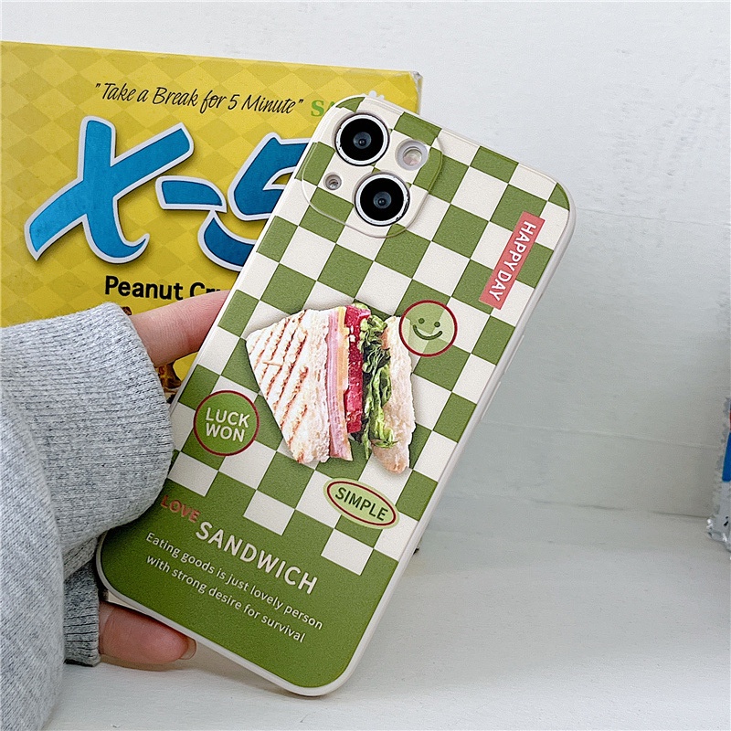 Ốp lưng iphone Ốp Điện Thoại Họa Tiết Bánh Sandwich Cho iPhone 13Promax 6splus/7/7plus/8/8plus/x/xr/14pro/11/12/13/pro/max/plus/promax Dinuo case