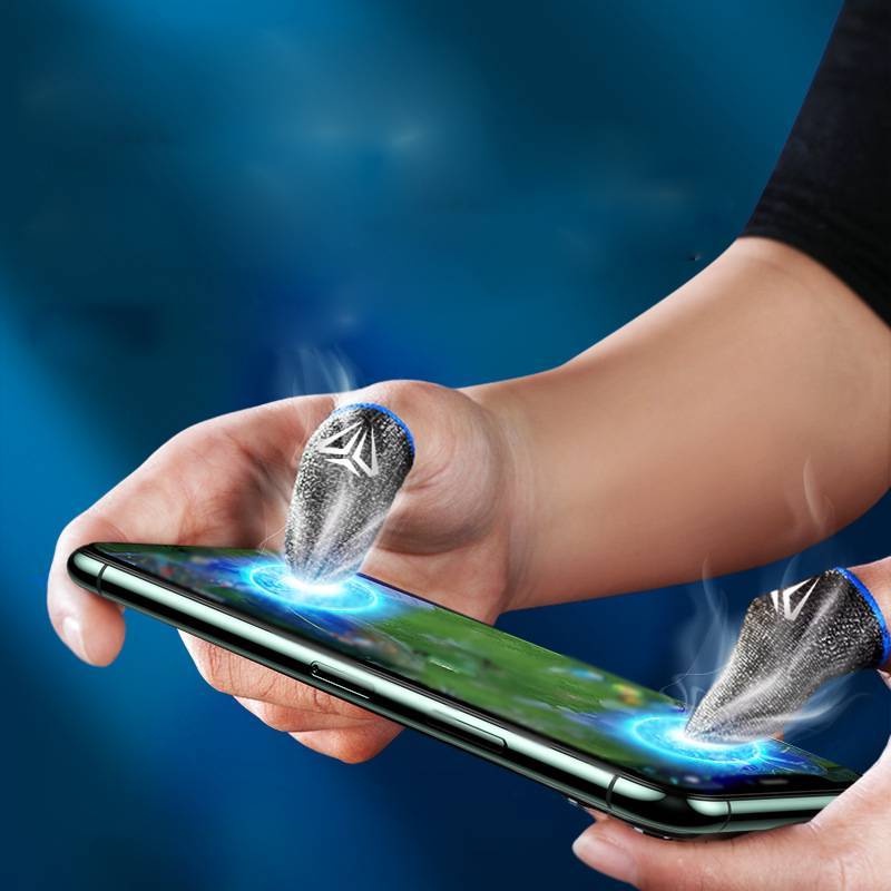 Bộ 2 găng đeo ngón tay chơi game trên điện thoại di động chống mồ hôi dùng được màn hình cảm ứng