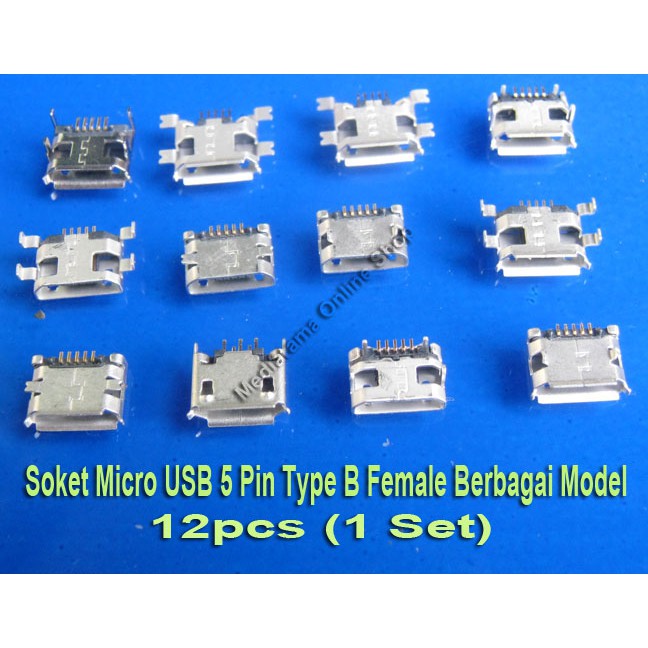 Set 12 Ổ Cắm Micro Usb 5 Pin Type B Đa Chế Độ