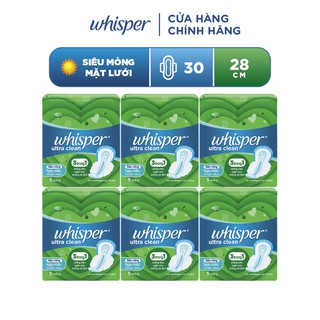 Băng Vệ Sinh Whisper Utra CLean Mặt Lưới 28cm Ngày Nhiều Và Đêm 28cm