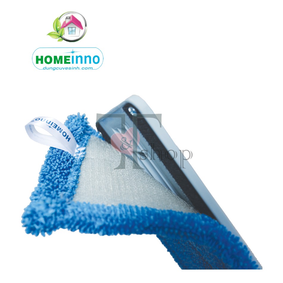 Cây Lau Nhà Đế Dán Microfiber San Hô 45cm Homeinno Cán Rút