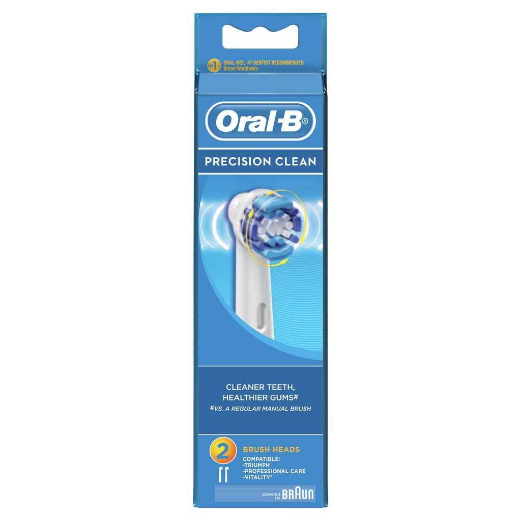 Đầu Bàn Chải Điện ORAL-B Precision Clean (2 cái) loại bỏ thêm đến 100% mảng bám