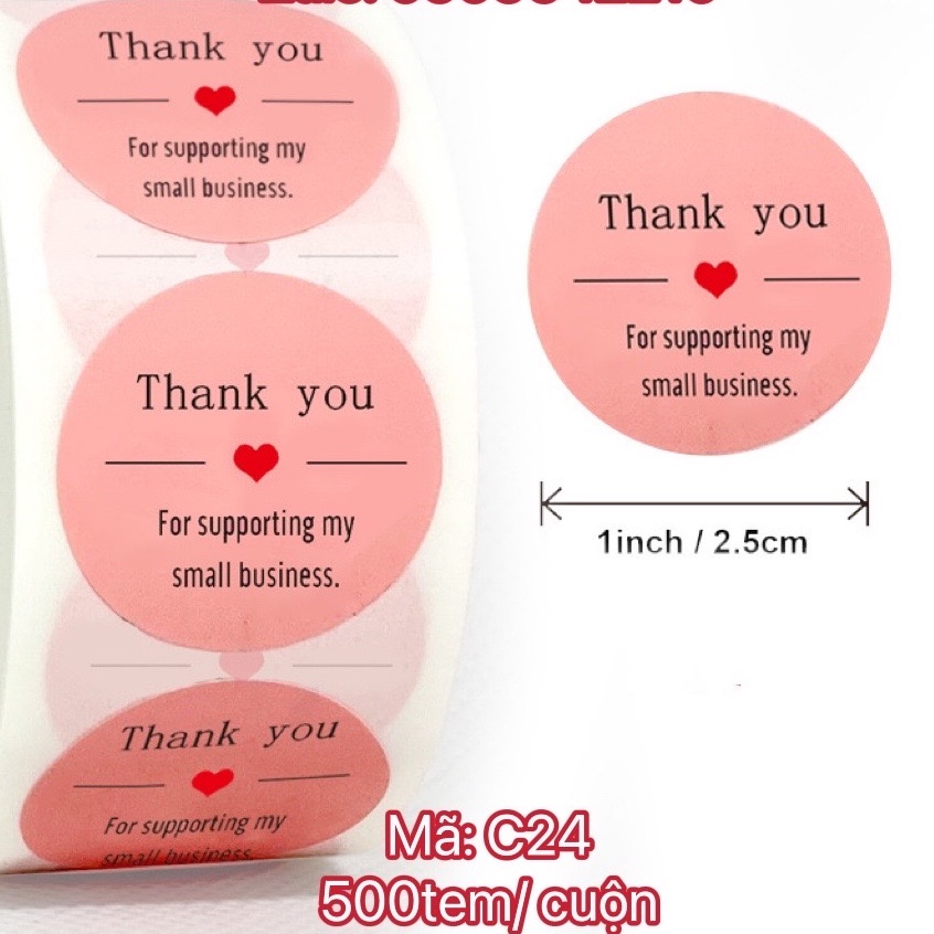 TEM_Tem dán chữ " Thank you" >