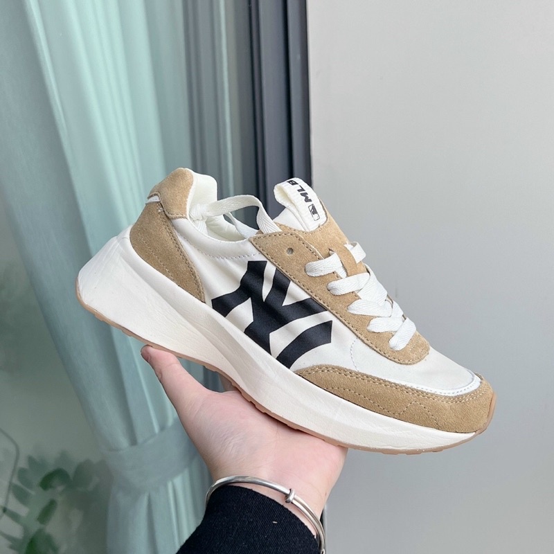 Giày Sneaker MLB Chunky Jogger Vàng-Be-Xám Ảnh Thật