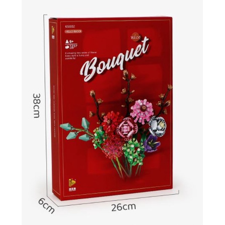 Bộ xếp hình Chậu Hoa Lắp Ráp Lego Xinh Xắn Bouquet 65002 - Trang trí bàn làm việc và phòng khách