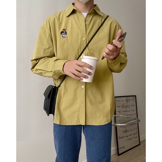 Áo sơ mi nam basic thêu hình - BEAR SHIRT.
