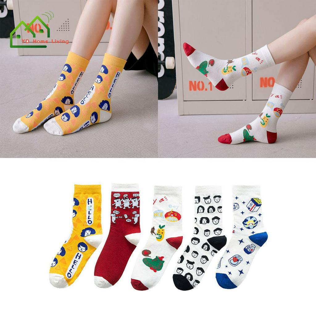 Vớ cotton họa tiết hoạt hình xinh xắn cho nữ