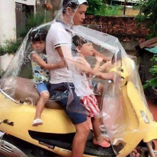 Áo mưa trong suốt 1 đầu và 2 đầu