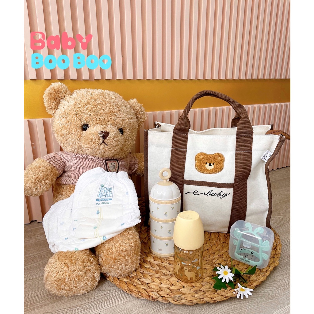 Túi xách bỉm sữa canvas đa năng Enbaby