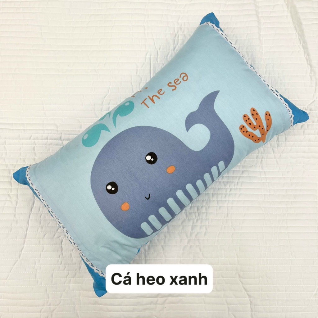 Gối Trẻ Em cao cấp trên 1 tuổi, Gối mầm non cho bé đi học thoáng mát nhiều màu xinh size 30x50cm.