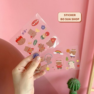 Sticker hình Gấu trong suốt dán trang trí