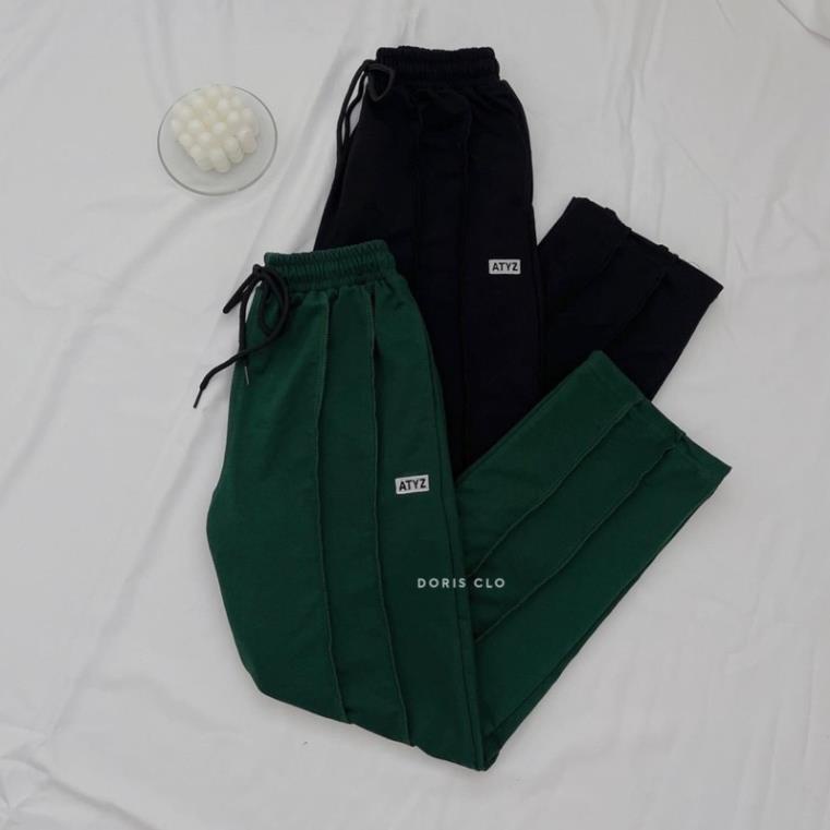 [NEW] Quần Dài Nỉ A.T.Y.Z 2 Màu Đen_Xanh Unisex  Nam Nữ Đều Mặc Được ( Hàng Sẵn, Ảnh Thật)