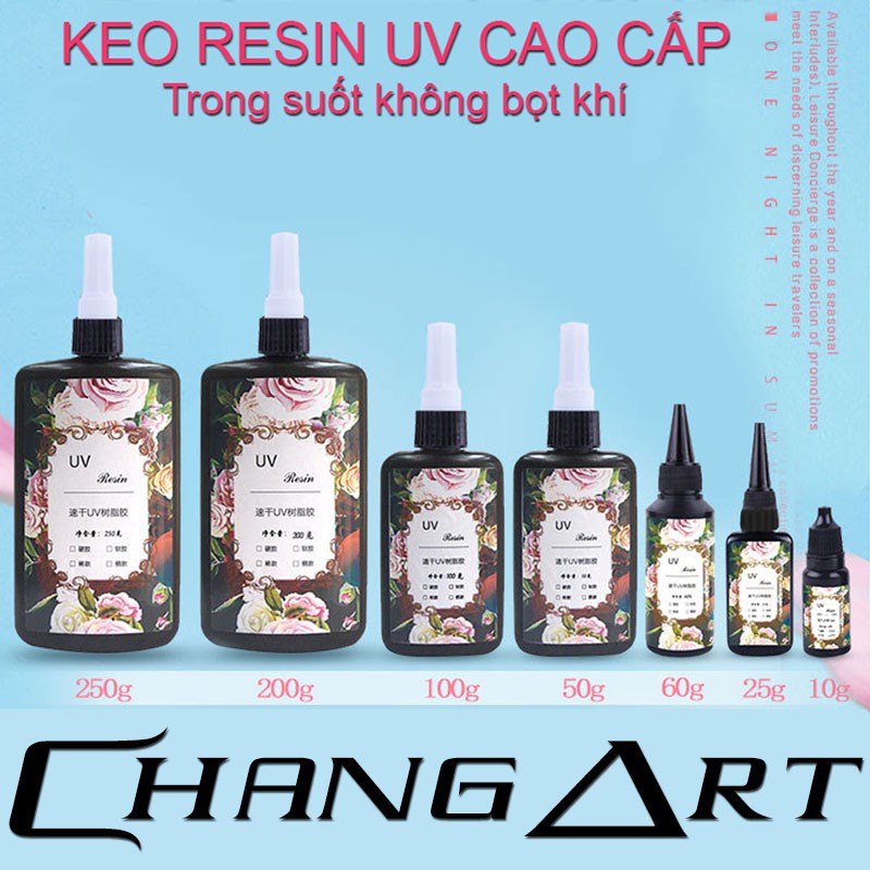 Keo Resin UV Loại Cứng Trong Suốt 10/25/50/100G