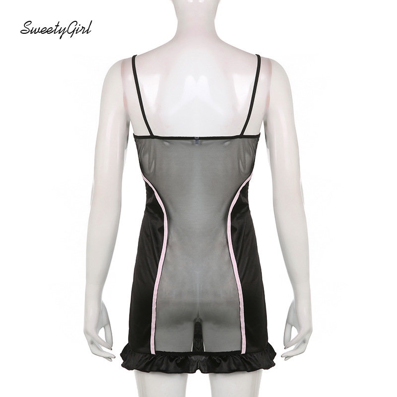 Đầm Mini Không Tay Cổ Chữ V Thắt Nơ Eo Thấp Màu Nâu Tương Phản Thời Trang 2022 Cho Nữ