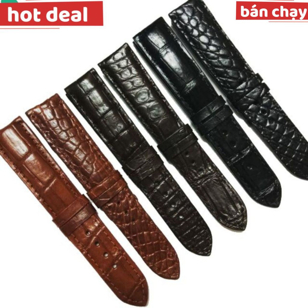 Dây Đồng Hồ Da Cá Sấu Thật Đủ SIZE (Ko kèm đầu khóa)