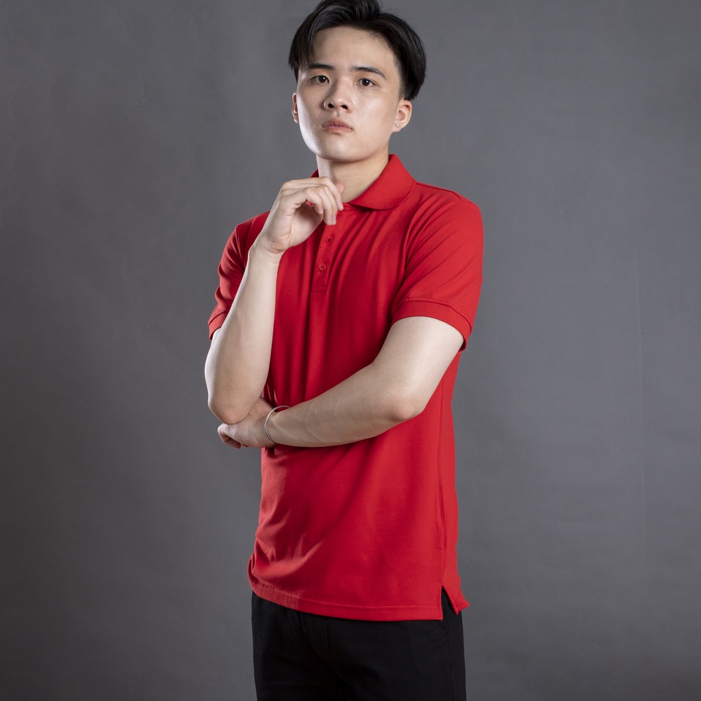 Áo thun trơn cổ trụ nam LADOS - 19043 màu sắc tươi sáng chất liệu co giãn | BigBuy360 - bigbuy360.vn