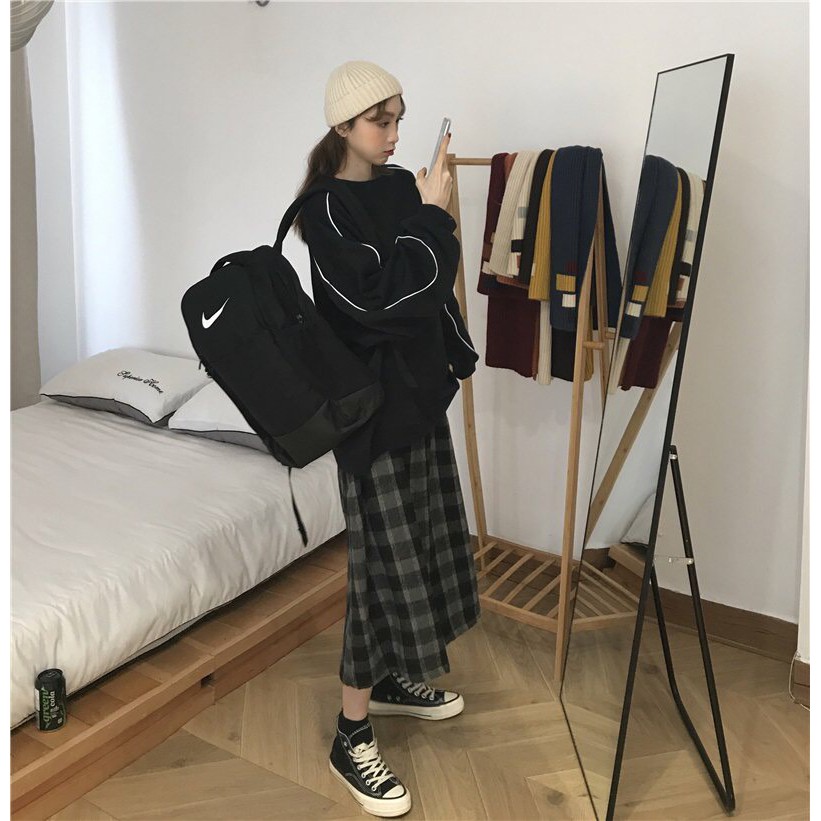 Áo sweater nỉ bông nam nữ HIGH SỌC TAY lót nỉ TRUDINT Unisex form rộng kiểu dáng Ulzzang hai màu trắng đen | BigBuy360 - bigbuy360.vn