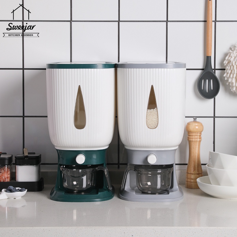 Thùng đựng gạo SWEEJAR dung tích 10kg có nắp đậy chống ẩm tiện dụng